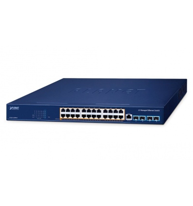 Planet GS-6311-24PL4X L3 switch, 24x1Gb, 4x10Gb SFP+, 24x PoE 802.3at 720W, 0~50°C , QoS, RING