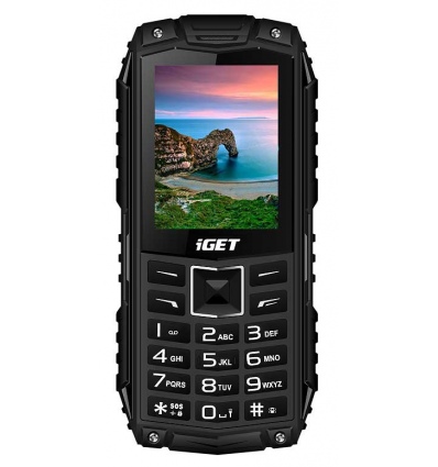 iGET Defender D10 Black - vodotěsný odolný telefon IP68, DualSIM, 2500 mAh, BT, svítilna, FM, MP3