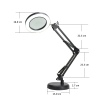 Platinet stolní LED lampa Magnify 10W stmívatelná s lupou, černá