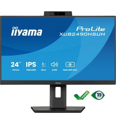 24" iiyama XUB2490HSUH-B2:IPS,FHD,HAS,webcam
