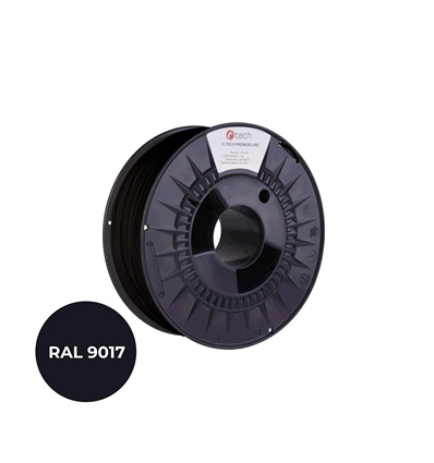 Filament C-TECH PREMIUM LINE, TPU 90A, flexibilní, dopravní černá, RAL9017, 1,75mm, 1kg