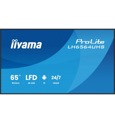 65" iiyama LH6564UHS-B1AG:VA, 4K UHD,Android,24/7