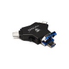 VIKING USB FLASH DISK 3.0 4v1 64GB, S KONCOVKOU APPLE LIGHTNING, USB-C, MICRO USB, USB3.0, stříbrná