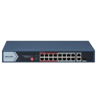 Hikvision DS-3E0318P-E/M(C) - Switch 16× 100TX PoE RJ45 port, 1 Gigabit RJ45 port, 1 Gigabit combo port