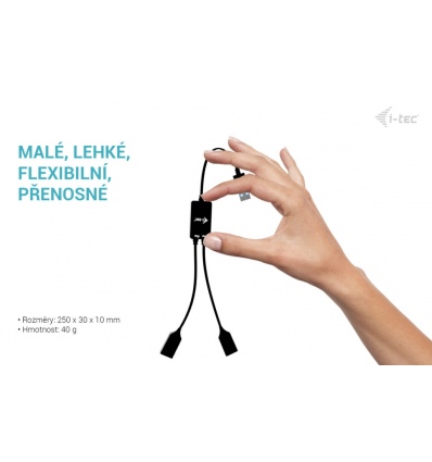 i-tec USB-A Cable HUB 2 port (2x USB-A)