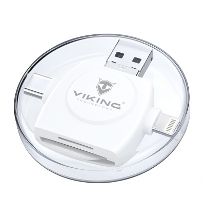 VIKING ČTEČKA PAMĚŤOVÝCH KARET V4 USB3.0 4V1 bílá