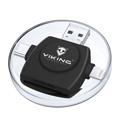 VIKING ČTEČKA PAMĚŤOVÝCH KARET V4 USB3.0 4V1 černá