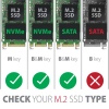 AXAGON EEM2-GTS2, USB-C 10Gbps - M.2 NVMe & SATA SSD kovový THIN box, bezšroubkový