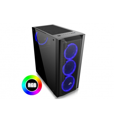 EVOLVEO Ptero Q1/Midi Tower/Transpar./Černá