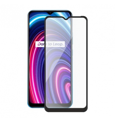 Screenshield REALME C25Y (full COVER black) Tempered Glass Protection