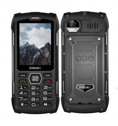 EVOLVEO StrongPhone H1, vodotěsný odolný Dual SIM telefon, černá-šedá