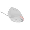 Vertikální myš Natec CRAKE 2 PRO/Vertikální/Optická/Pro praváky/12 400 DPI/Drátové USB-A/Bílá