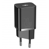 Baseus rychlonabíječka do sítě Super Si USB-C PD QC 20W černá s kabelem USB-C/Lightning 1m
