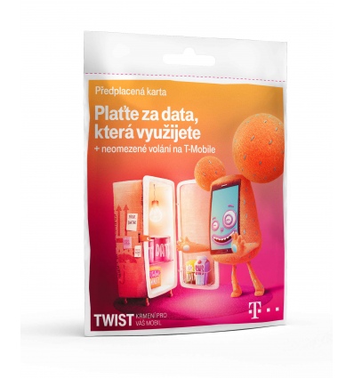 T-Mobile Plaťte za data která využijete + neomezené volání, 200kč kredit