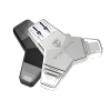 VIKING USB FLASH DISK 3.0 4v1 64GB, S KONCOVKOU APPLE LIGHTNING, USB-C, MICRO USB, USB3.0, černá