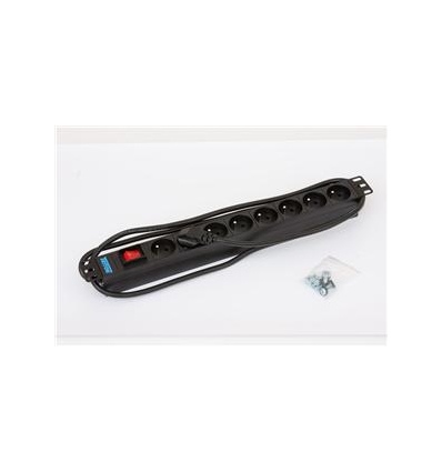 19" 8xCZ zás.vypínač,3x1.5mm 2m kab.CZ-DE,RAL9005