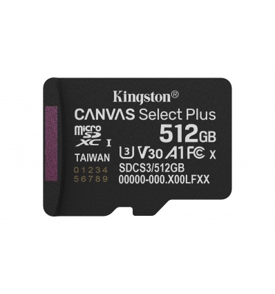512GB microSDXC Kingston U3 150MB/s bez adapteru