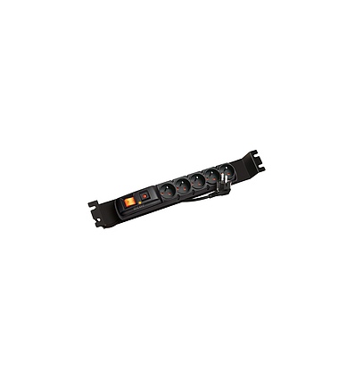Napajeci panel ACAR F5 FA 3m 5 pozic BK včetně držáků do 19" lišt 1U, ACAR-F5-FA